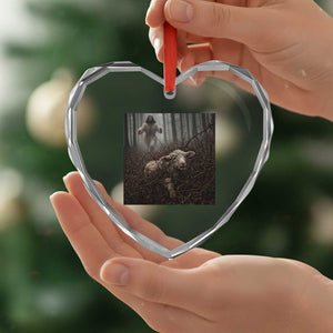 Christian Biblical Parable Of Lost Sheep Scene Heart Crystal Glass Ornament Funny Photo TS11 Print Your Wear
