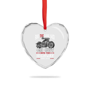 Christian Biker Heart Crystal Glass Ornament Lord Said Go Out Into Highways Faith Motorcycle TS02 Print Your Wear