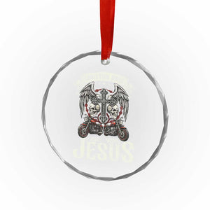 Christian Biker I Ride With Jesus Crystal Glass Ornament Religious Faith Motorcycle Rider Skull TS11 Print Your Wear