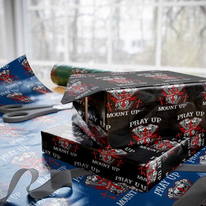 Christian Biker Wrapping Paper Roll Pray Up Before You Mount Up Faith TS02 Black Print Your Wear