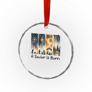 Christian Christmas Crystal Glass Ornament A Savior Is Born Jesus Nativity Scene TS11 Print Your Wear