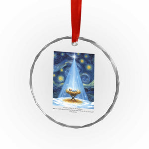 Christian Christmas Crystal Glass Ornament Nativity Scene Jeus Baby Starry Night Xmas TS14 Print Your Wear