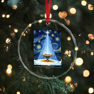 Christian Christmas Crystal Glass Ornament Nativity Scene Jeus Baby Starry Night Xmas TS14 Print Your Wear