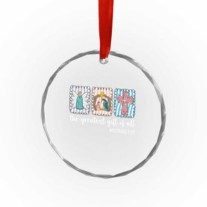 Christian Christmas Crystal Glass Ornament The Greatest Gift Of All Jesus Nativity Scene TS11 Print Your Wear