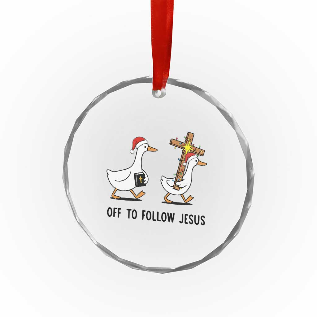 Christian Christmas Goose Crystal Glass Ornament Off To Follow Jesus TS14 Print Your Wear