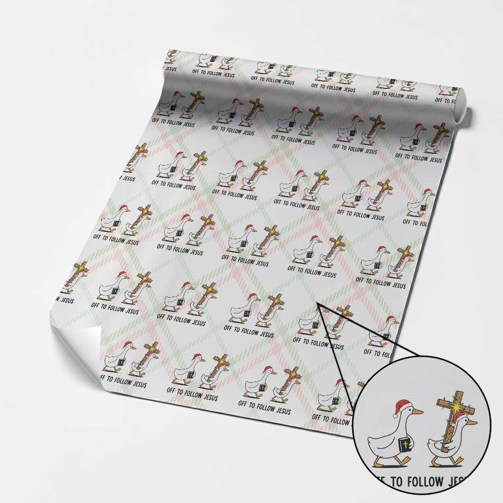 Christian Christmas Goose Wrapping Paper Roll Off To Follow Jesus TS14 Christmas Plaid Print Your Wear