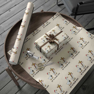 Christian Christmas Goose Wrapping Paper Roll Off To Follow Jesus TS14 Beige Print Your Wear