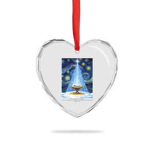 Christian Christmas Heart Crystal Glass Ornament Nativity Scene Jeus Baby Starry Night Xmas TS14 Print Your Wear