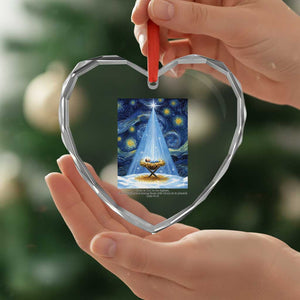Christian Christmas Heart Crystal Glass Ornament Nativity Scene Jeus Baby Starry Night Xmas TS14 Print Your Wear