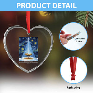 Christian Christmas Heart Crystal Glass Ornament Nativity Scene Jeus Baby Starry Night Xmas TS14 Print Your Wear