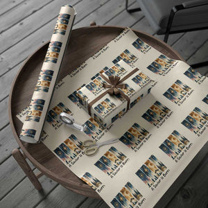 Christian Christmas Wrapping Paper Roll A Savior Is Born Jesus Nativity Scene TS11 Beige Print Your Wear