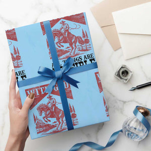 Christian Cowboy Wrapping Paper Roll Vintage Christian All Things Are Possible Encouraging Bible Verse TS10 Light Blue Print Your Wear