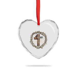 Christian Cross Heart Crystal Glass Ornament Bible John 3:16 Jesus He Gave His Only Son Jesus Christian TS10 Print Your Wear