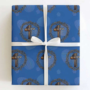 Christian Cross Wrapping Paper Roll Bible John 3:16 Jesus He Gave His Only Son Jesus Christian TS10 Royal Blue Print Your Wear