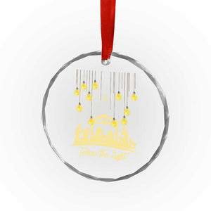 Christian Crystal Glass Ornament Follow the Light Christ Xmas Light TS09 Print Your Wear