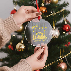Christian Crystal Glass Ornament Follow the Light Christ Xmas Light TS09 Print Your Wear