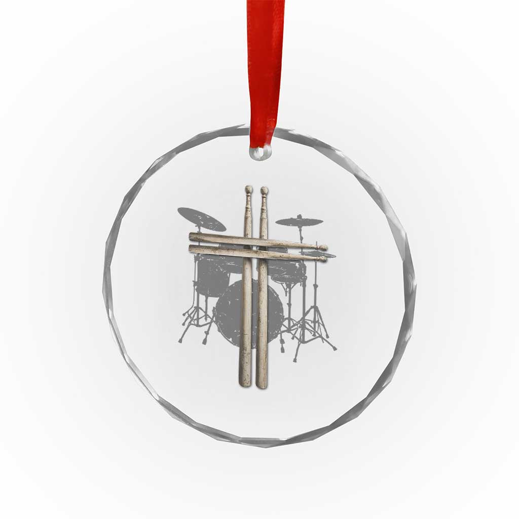Christian Drummer Crystal Glass Ornament Drum Sticks Cross Percussionist Jesus Church TS10 Print Your Wear