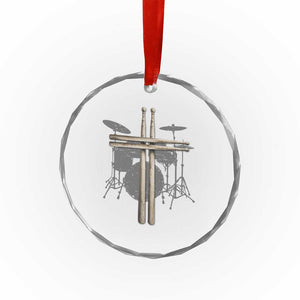 Christian Drummer Crystal Glass Ornament Drum Sticks Cross Percussionist Jesus Church TS10 Print Your Wear
