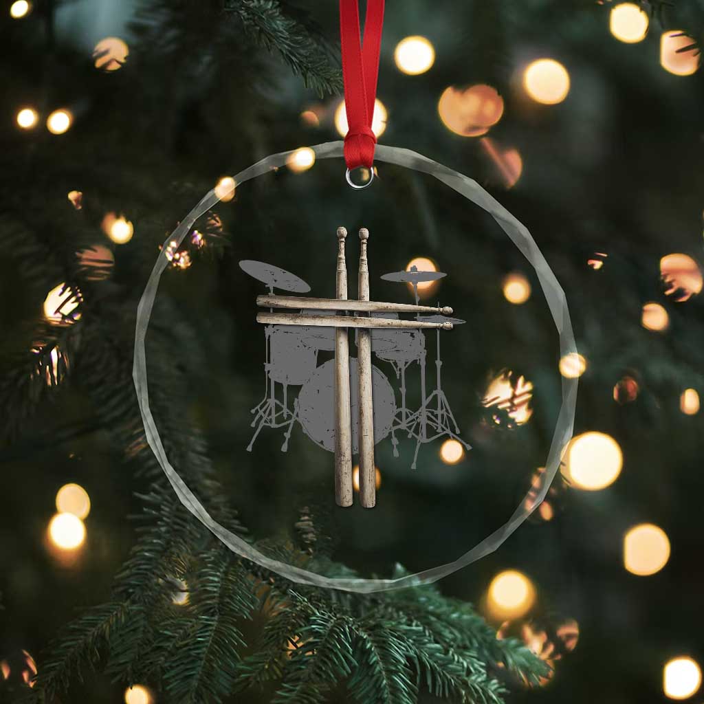 Christian Drummer Crystal Glass Ornament Drum Sticks Cross Percussionist Jesus Church TS10 Print Your Wear