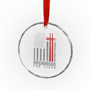 Christian Drummer Crystal Glass Ornament Drumming For Jesus Cross USA Flag Percussionist TS10 Print Your Wear