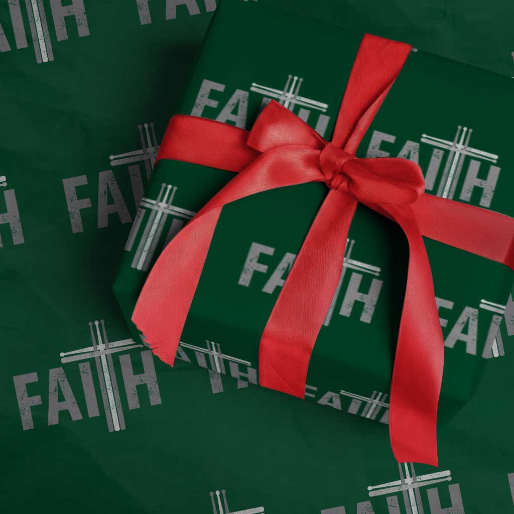 Christian Drummer Wrapping Paper Roll Faith Drum Stick Cross TS10 Green Print Your Wear