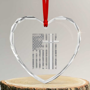Christian Drummer Heart Crystal Glass Ornament American Flag Drumsticks Religious Faith Cross Patriotic TS10 Transparent Glass 3'' Heart Print Your Wear