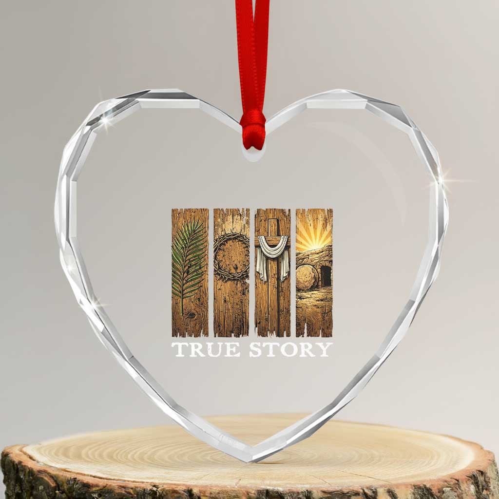 Christian Easter True Story Resurrection Scene Vintage Heart Crystal Glass Ornament Faith Based Jesus Empty Tomb Gift for Believers TS02 Transparent Glass 3'' Heart Print Your Wear