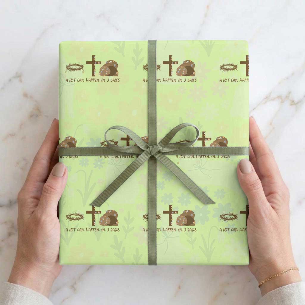 Christian Easter Wrapping Paper Roll A Lot Can Happen In Three Days TS10 Lime Print Your Wear