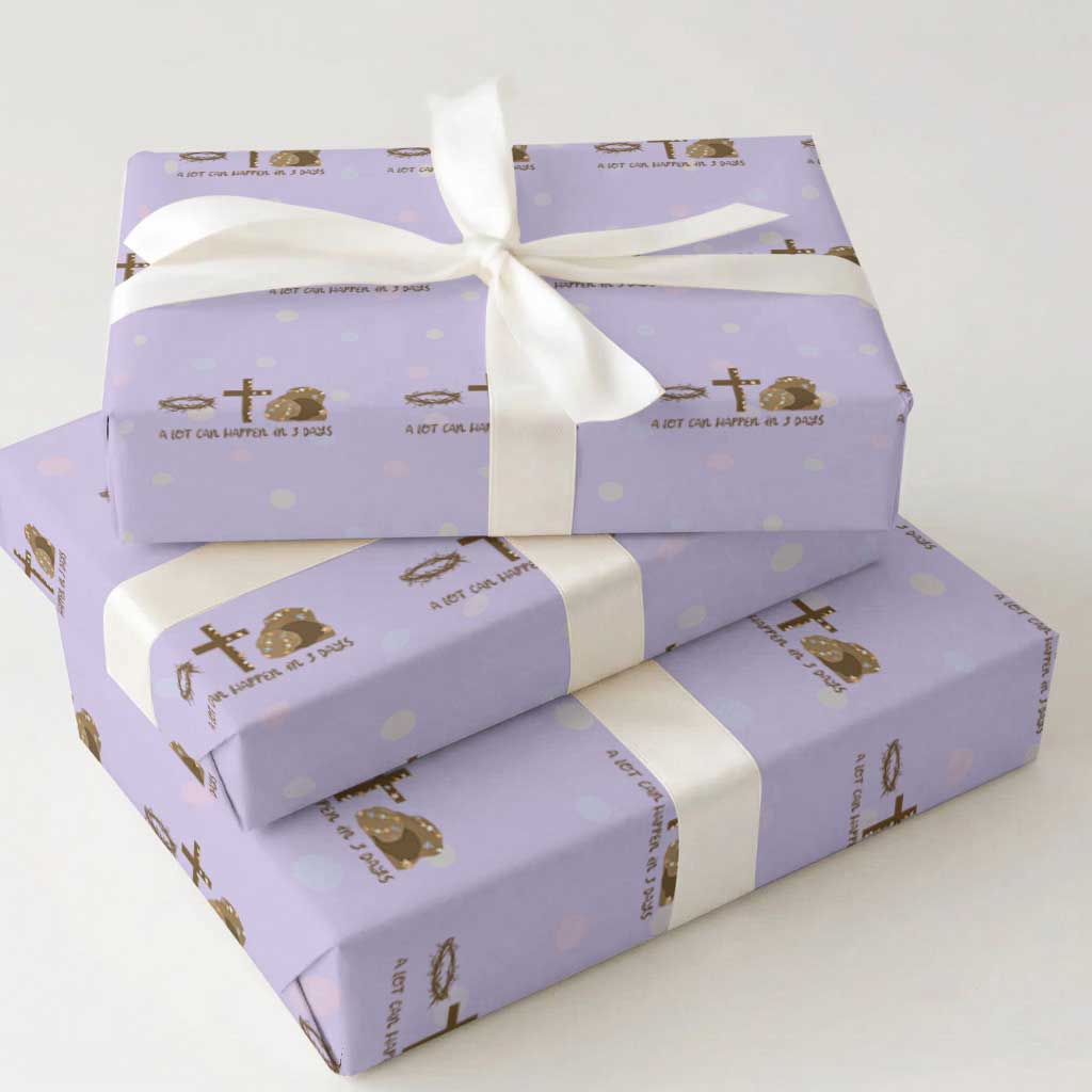 Christian Easter Wrapping Paper Roll A Lot Can Happen In Three Days TS10 Violet Print Your Wear