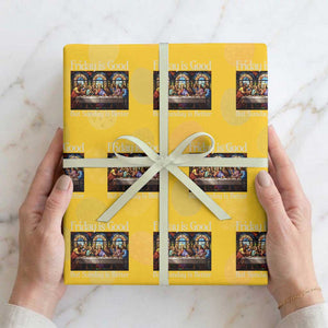 Christian Easter Wrapping Paper Roll Friday is Good Sunday is Better TS14 Yellow Print Your Wear