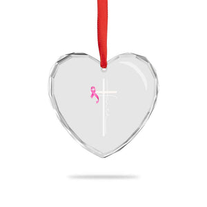 Christian Faith Breast Cancer Awareness Heart Crystal Glass Ornament Pink Ribbon Christian Cross TS11 Print Your Wear