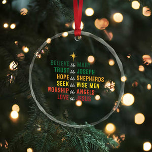 Christian Faith Crystal Glass Ornament Believe Like Mary Trust Like Joseph Hope Like Shepherds TS11 Print Your Wear