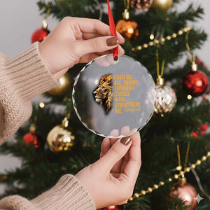 Christian Faith Crystal Glass Ornament Philippians 4:13 Religious Lion Strengthens TS02 Print Your Wear