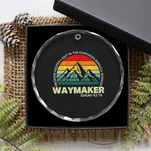 Christian Faith Crystal Glass Ornament Waymaker Promise Keeper Miracle Worker Retro Vintage TS02 Print Your Wear