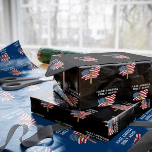 Christian Faith Wrapping Paper Roll Make America Godly Again American Flag TS02 Black Print Your Wear