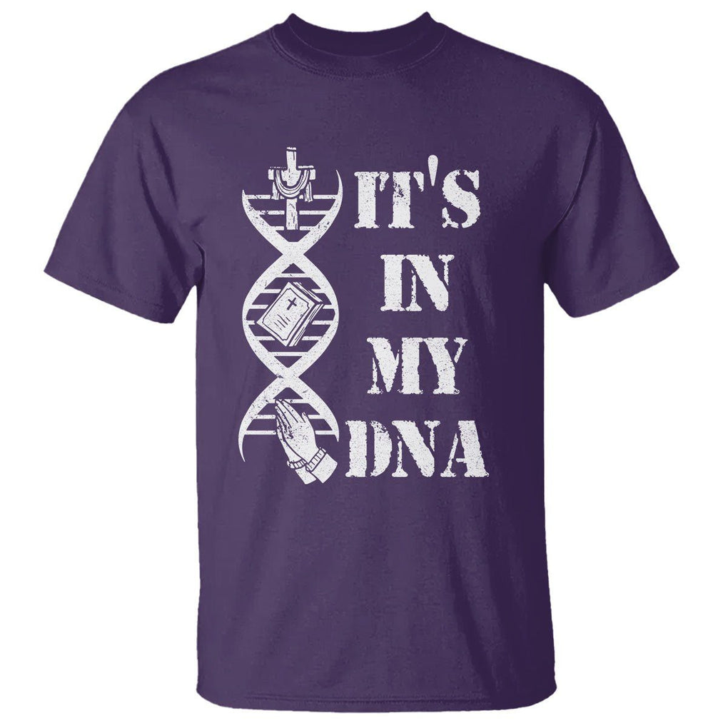Christian Faith T Shirt It's In My DNA Bible Christian Cross Pray TS02 Purple Printyourwear