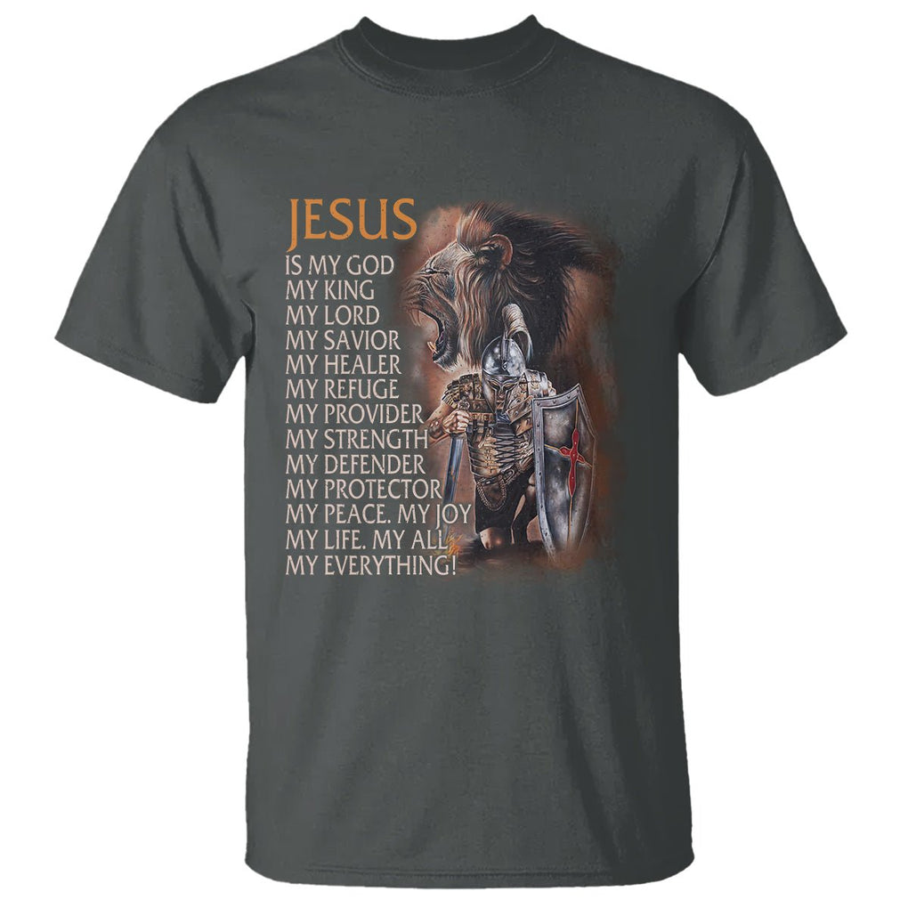 Christian Faith T Shirt Jesus Is My God My Life My Everything TS02 Dark Heather Printyourwear