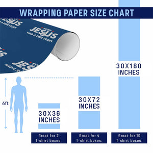 Christian Fishing Wrapping Paper Roll Even Jesus Had A Fish Story Funny Fisherman TS10 Print Your Wear