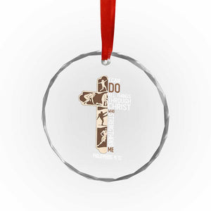 Christian Football Player Gift Crystal Glass Ornament God Gives Me Strength TS12 Print Your Wear