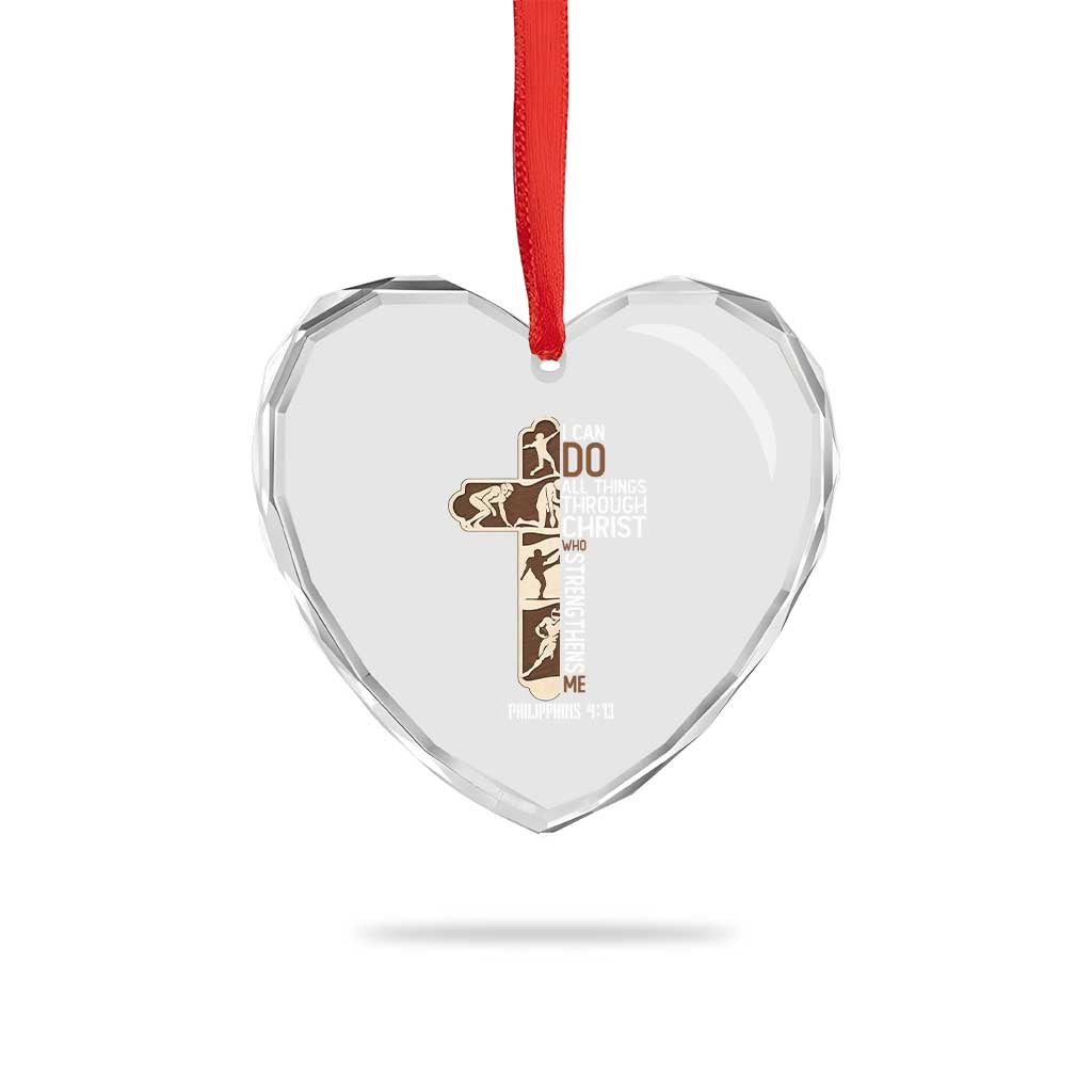 Christian Football Player Gift Heart Crystal Glass Ornament God Gives Me Strength TS12 Print Your Wear