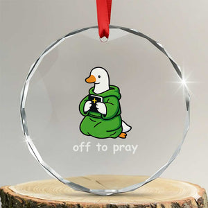 Christian Goose St Patrick's Day Crystal Glass Ornament Off To Pray TS14 Transparent Glass 3'' Circle Print Your Wear