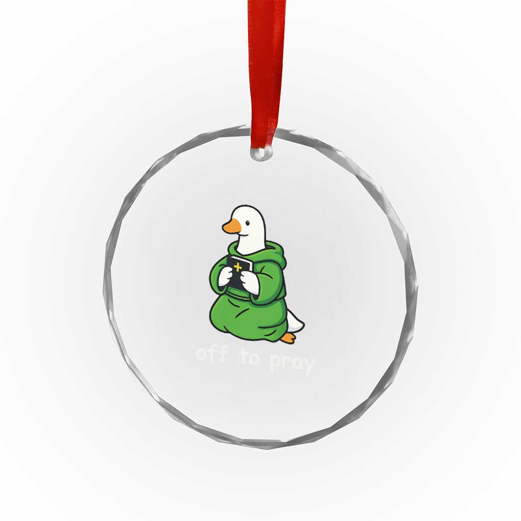 Christian Goose St Patrick's Day Crystal Glass Ornament Off To Pray TS14 Print Your Wear