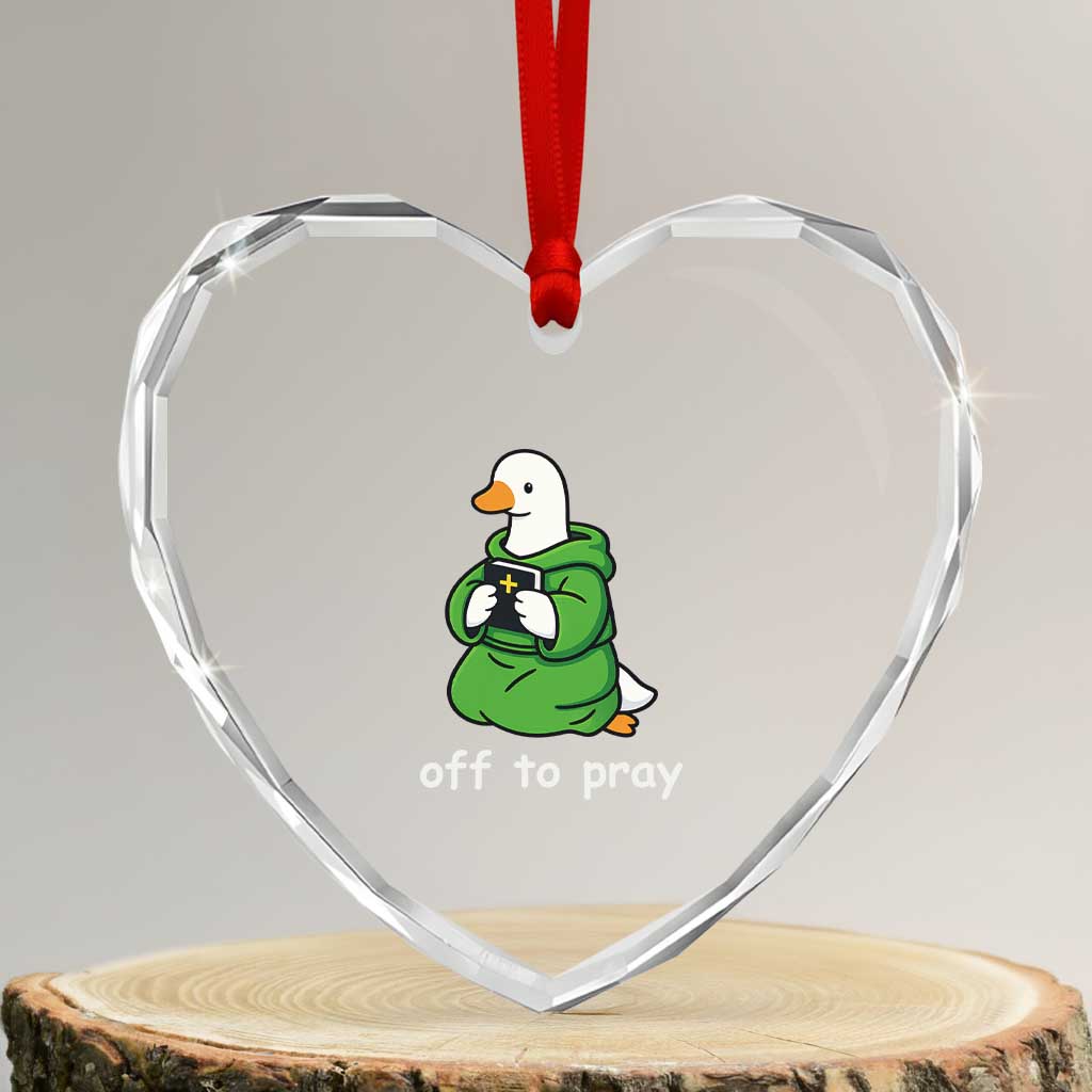 Christian Goose St Patrick's Day Heart Crystal Glass Ornament Off To Pray TS14 Transparent Glass 3'' Heart Print Your Wear