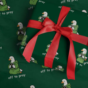 Christian Goose St Patrick's Day Wrapping Paper Roll Off To Pray TS14 Green Print Your Wear