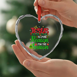 Christian Heart Crystal Glass Ornament Jesus Is The Reason For The Season TS09 Print Your Wear