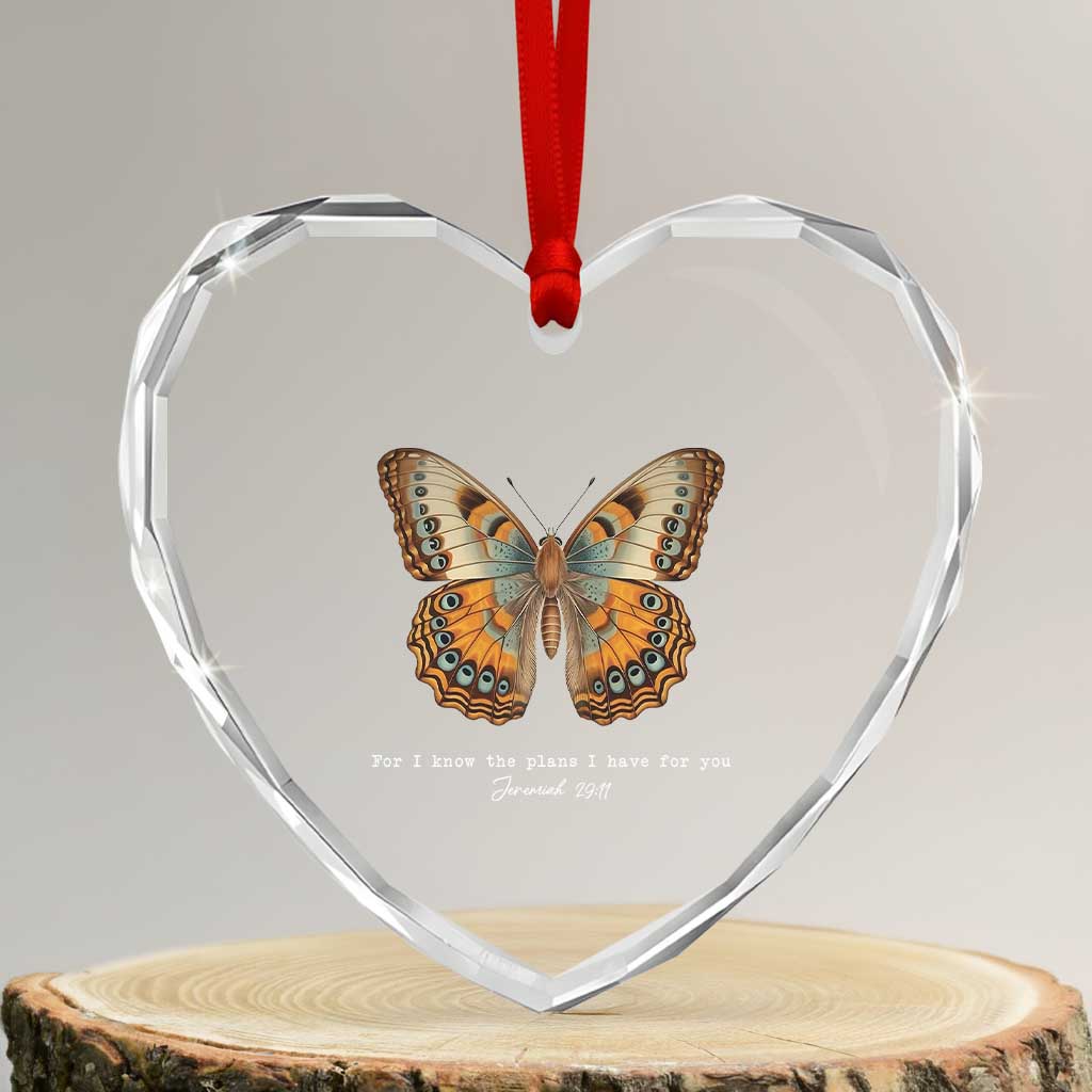 Christian Jeremiah 29:11 Heart Crystal Glass Ornament Bible Scripture For I Know The Plans I Have For You TS10 Transparent Glass 3'' Heart Print Your Wear