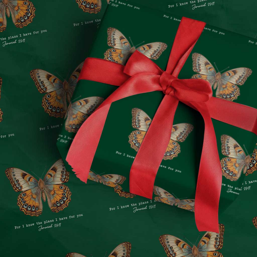 Christian Jeremiah 29:11 Wrapping Paper Roll Bible Scripture For I Know The Plans I Have For You TS10 Green Print Your Wear