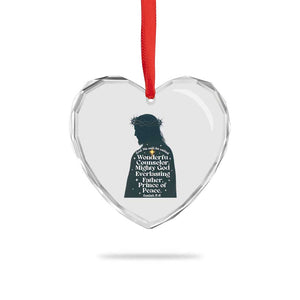 Christian Jesus Heart Crystal Glass Ornament Cross Bible Verse Inspirational Isalah 9:6 TS14 Print Your Wear