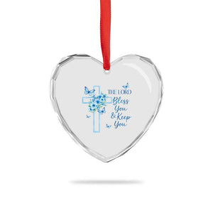 Christian Jesus Heart Crystal Glass Ornament The Lord Bless You Encouraging Bible Verse Butterfly Art TS10 Print Your Wear