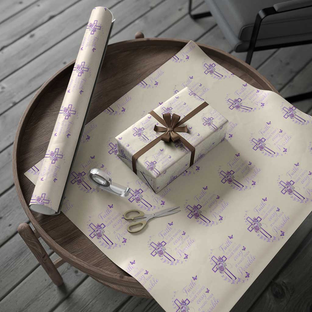 Christian Jesus Wrapping Paper Roll Vintage Bible Verse Printed Faith Blessed Inspirational Girl TS10 Beige Print Your Wear
